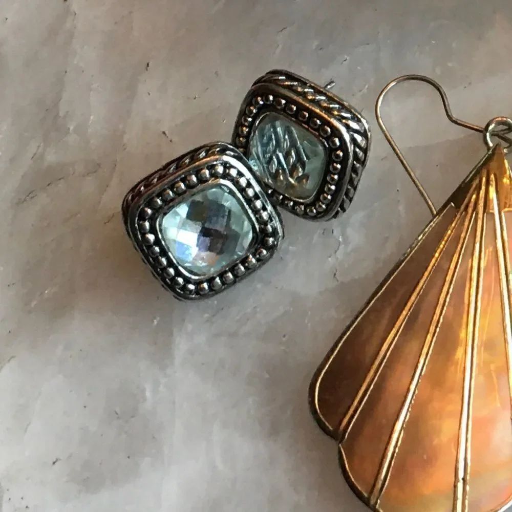 Silver Crystal Square Earring Backs - Picture 8 of 12